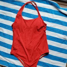 Shade And Shore Red Medium Sized Ribbed Swimsuit With Hook Enclosure At Back. Built In Bra With Removable Padding. Check Out My Closet For Other Swim Shoes And Swim Suits For Kids And Adults. Get Sandals For Bundle And Get Discounted Shipping. Red Stretch One Piece With Lined Body, Red Stretch One-piece With Lined Body, Red Halter Neck Bodysuit For Swimming, Red Halter Neck Bodysuit For Vacation, Red Halter Neck Bodysuit With Lined Body, Casual Red Halter Neck Swimwear, Red Halter Neck Bodysuit, Red Stretch Bodysuit For Poolside, Red Stretch Bodysuit For Beach Season