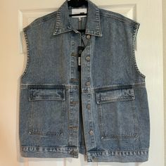 Never Worn Denim Vest, Fashion Nova, Denim Jacket, Jackets For Women, Jackets & Coats, Blue, Women Shopping, Color