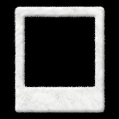 a white furry frame on a black background