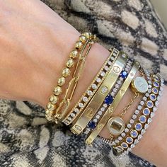 Gold And Silver Stacked Bracelets, Chunky Bracelet Stack, Everyday Gold Bracelet Stack, How To Wear Multiple Bracelets, Bracelets Layering, Mini Clips, Selling Stuff, Jewelry Accessories Bracelets, Bracelet Stack Mixed Metals