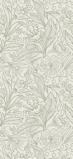 a wallpaper with leaves and flowers on it