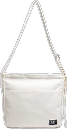 Canvas Bag With Adjustable Strap In Solid Color, Casual White Satchel With Zipper Closure, White Crossbody Canvas Bag With Zipper Closure, White Canvas Shoulder Bag, Casual White Satchel With Zipper Pocket, Casual White Shoulder Bag With Canvas Lining, Large Capacity Cotton Crossbody Shoulder Bag, Casual School Satchel With Canvas Lining, School Cotton Crossbody Bag