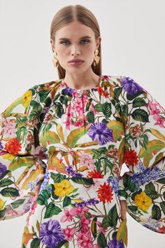 Joyful Blooms Of Flowers Flourish Across The Column Silhouette Of This Midi Dress, Offsetting The Kimono Sleeves And Gathered Neckline. This Colourful Style Lands At A Straight Skirt That Calls For Towering Platform Sandals For A Contemporary Effect.Gathered Round Neckkimono Sleevesstraight Skirtmidi Length Spring Kimono, Colourful Style, Gathered Neckline, Kimono Sleeves, Floral Kimono, Sleeve Maxi Dress, Straight Skirt, Midi Dress With Sleeves, Kimono Sleeve