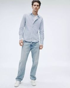 Fit 4 - Skylight - Skylight | rag & bone Light Wash Cotton Jeans With Straight Hem, Classic Blue Jeans With Frayed Hem, Classic Light Wash Jeans For Fall, Classic Light Wash Jeans For Spring, Classic Light Wash Cotton Jeans, Classic Faded Jeans For Everyday Wear, Classic Washed Jeans For Spring, Classic Relaxed Fit Light Wash Jeans, Classic Relaxed Fit Washed Blue Jeans