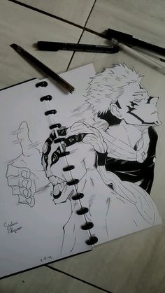 Character Sketchbook Page, Pen Art On Skin, Sukuna Drawing Art, Jjk Drawing Sketch, Jujutsu Kaisen Sketch, Sukuna Sketch, Jjk Sketch, Jujutsu Kaisen Drawing, Sukuna Drawing