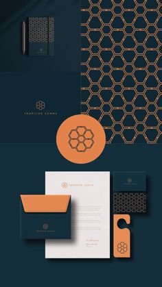 an assortment of stationery and business cards