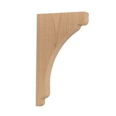 a wooden shelf bracket with an unfinished design