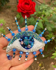 Handmade Evil Eye Brooch, Embroidered Evil Eye Bead, Blue Evil Eye, Evil Eye Jewelry, Handmade Beaded Jewelery, Gift For You by ArtInRum on Etsy https://www.etsy.com/listing/1275271104/handmade-evil-eye-brooch-embroidered Unique Handmade Blue Brooches, Handmade Blue Brooches For Party, Handmade Blue Craft Supplies For Gifts, Blue Handmade Crafts For Gifts, Handmade Blue Crafts For Crafting, Embellished Blue Jewelry As Gift, Blue Embellished Jewelry Gift, Heart Evil Eye, Eye Brooch