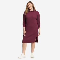 Women's Myriad Thermal Hoodie Dress | Eddie Bauer Casual Sweater Dress For Fall Loungewear, Casual Fall Sweater Dress For Loungewear, Casual Fall Loungewear Sweater Dress, Casual Fall Dresses For Loungewear, Casual Fall Loungewear Dresses, Casual Everyday Dresses For Fall, Casual Hooded Sweater Dress For Fall, Casual Relaxed Fit Sweater Dress For Fall, Hooded Fall Dress For Loungewear