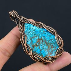 Handmade Copper Chain Size 18-20Inch - https://www.etsy.com/in-en/listing/1162990726 Welcome to our little shop, where you can find handmade copper wire jewelry and more, for you and your loved ones. We do accept custom orders also, kindly message us for more. Turquoise Gemstone Copper Wire Wrapped Handmade Pendant Gemstone : Turquoise  Metal : Copper * Protection:- Copper will be tarnished after a while so try to limit contact with lotions, soaps or anything moist and never wear it in the shower, swimming or anywhere else it may come in contact with water. If tarnish becomes an issue, you may clean this item with jewelry cleaning cloth or ultra polishing pads. * Packing:- Your jewelry arrived in a beautiful gift box stored in bubble wrap for safe travel. * Rush your order: Please contact Handmade Copper Turquoise Necklace, Handmade Turquoise Copper Necklace, Handmade Turquoise Necklace With Copper, Turquoise Wire Wrapped Pendant Necklace, Handmade Copper Turquoise Jewelry, Handmade Turquoise Chrysocolla Necklace, Handmade Copper Jewelry In Turquoise, Blue Gemstone Copper Jewelry, Bohemian Blue Wire Wrapped Turquoise Necklace