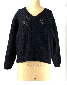 "Forenza Black Wool Blend V-Neck Knit Sweater Top Size Large Long Sleeve Diamond Patterned Knit Mohair Wool Blend Mohair, Acyrlic, Nylon, Wool Measurements Chest 44\" Waist 38\" Length 21.5:" Strick Top, Lavender Sweater, Pretty Fabric, Mohair Wool, Black Sweater, Vintage Shop, Top Collection, Fit Inspo, Black Wool