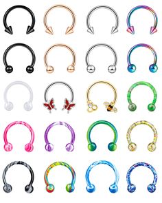 PRICES MAY VARY. 【PACKAGE INCLUDE】 - Total 20pcs septum piercing jewelry with a small clear plastic box, including multiple colors horseshoe septum rings, horseshoe nose ring, stainless steel round ball septum piercings, lip rings, and other multiple styles 18g septum rings. 【MATERIAL】 - Septum jewelry 18g are made of stainless steel and acrylic, hypoallergenic. The surface of nose septum rings have highly polished, nose rings hoops which are very smooth to wear and easy to clean. 【SUITABLE SIZE Women Septum Piercing, Women Nose Piercing, Lip Rings, Horseshoe Earrings, Septum Rings, Nose Piercing Jewelry, Septum Jewelry, Septum Piercing, Nose Piercing