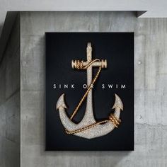 an anchor is hanging on the wall