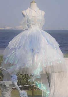 Fashion: #fashion, #style, #outfitinspiration, #beauty Jellyfish Quince, Jellyfish Inspired Dresses, Jellyfishcore Outfits, Jellyfish Prom Dress, Jellyfish Themed Outfit, Jellyfish Dress Fashion, Jellyfish Inspired Outfit, Water Themed Dress, Oceancore Outfit