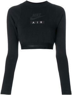 Cute Nike Outfits, Cropped Long Sleeve Top, Workout Attire, Black Long Sleeve Top, Cute Comfy Outfits, Sporty Outfits, Sport Bh, Athletic Outfits, Nike Outfits