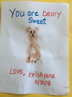 a paper sign that says you are beary sweet