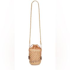 Stylish And Oh So Cute, The Sayulita Bag Is A Natural Canvas And Basket Bag Featuring An Interior Canvas Pouch And Drawcord Accented With Wooden Beads, And Adjustable Strap.. Sold Out Everywhere Natural Canvas/Basket Bag Wooden Beads Interior Canvas Pouch W/ Drawcord 22.5" Strap, 18" Circumference Material: Paper Raffia Crossbody Casual Romantic Bohemian Boho Summer Pouch Straw Bag With Woven Leather, Summer Woven Leather Straw Pouch Bag, Vacation Woven Leather Pouch Shoulder Bag, Woven Leather Pouch Shoulder Bag For Vacation, Chic Woven Leather Bucket Bag, Travel Pouch Straw Bag With Woven Leather, Beige Crossbody Straw Bag With Bamboo Handle, Travel Crossbody Bucket Bag With Bamboo Handle, Woven Leather Pouch Straw Bag