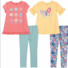 Nwt 2 - Pants 2 - Short Sleeve Tops Flannel Shirt Outfit, Sweats Set, Capri Outfits, Unicorn Outfit, Pants Short, Hearts Girl, Hoodie And Sweatpants, Short Sleeve Tops, Pj Sets