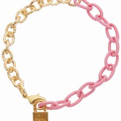 Accessorize in style with this Juvell 18k gold plated pink accent lock charm bracelet. Click on this JEWELRY & WATCHES GUIDE to learn about fit, styles, materials and more! Accessorize in style with this Juvell 18k gold plated pink accent lock charm bracelet. Click on this JEWELRY & WATCHES GUIDE to learn about fit, styles, materials and more! FEATURES Length: 7 in. Clasp: lobster-claw Nickel free Metal: brass Plating: 18k gold Finish: diamond-cut Packaging: boxed Size: 6.5-7.5"AD. Color: Gold T Pink Adjustable Chain Charm Bracelet, Pink Metal Charm Bracelet With Adjustable Chain, Pink Link Jewelry With Adjustable Chain, Pink Chain Bracelet Jewelry, Pink Chain Bracelet With Lobster Clasp, Pink Link Jewelry For Gifts, Pink Chain Bracelet As A Gift, Pink Jewelry With Gold Chain, Pink Charm