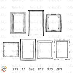 Hand Drawn Picture Frame Svg Hand Drawn Picture Frames, Picture Frame Svg, Doodle Frame, Doodle Frames, Frame Png, Picture Frame Sets, Jewelry Kits, Frame Clipart, Doll Shop