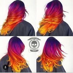 Tequila sunrise Crazy Colour Hair Dye, Hair Colorful, Bright Hair, Hair Colours