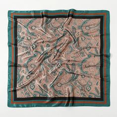 Olivia Mark - Vintage Floral Printed Silk Scarf Shawl Wrap Neck Scarf Head Bandana, Silk Bandana, Twilly Scarf, Color Wallpaper, Printed Silk Scarf, Bandana Scarf, Silk Hair, Silk Shawl, Shawl Wrap