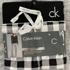 Calvin Klein Pajama Set Black And White Small New With Tags Desired Wardrobe, Calvin Klein Pajamas, Henley Top, Calvin Klein Black, Signature Logo, Womens Calvin Klein, Embroidery Logo, Women's Intimates, Pajama Set