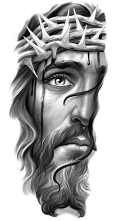 the face of jesus with a crown on his head