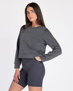 Introducing our Crew Neck Soft Scuba Sweatshirt: a sleek blend of style and comfort designed for your everyday adventures. Crafted from our signature Soft Scuba fabric, this sweatshirt offers a cozy yet breathable feel, perfect for layering over your gym gear or pairing with casual wear for effortless athleisure style. Featuring a classic crew neck design, this piece is tailored with a relaxed fit that flatters every figure, ensuring both comfort and versatility. Its durable, flexible material a Effortless Athleisure, Scuba Sweatshirt, Athleisure Style, Scuba Fabric, Everyday Adventures, Gym Gear, Comfort Design, Athleisure Fashion, Layered Tops