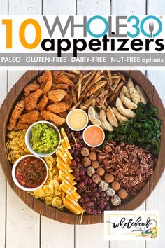 a platter filled with different types of appetizers