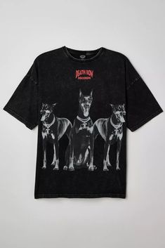 Death Row Records Doberman Tee | Urban Outfitters Doberman Graphic, Graphic Tee Outfits, Doberman Dogs, Dogs Tee, Black Graphic Tees, Fits With Shorts, Cool Graphic Tees, Doberman, Mens Graphic Tee