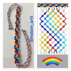 an image of a rainbow loom necklace and the instructions to make it with beads