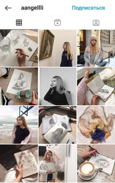 an iphone photo collage with many different pictures and people working on them, including one woman