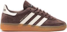 Adidas Leather High-top Sneakers With Three Stripes, Leather High-top Sneakers With Three Stripes Branding, Leather Lace-up High-top Sneakers With Three Stripes Branding, Sporty Brown Skate Shoes With Rubber Sole, Brown Skate Shoes With Contrast Sole For Sports, Sporty Brown Suede Skate Shoes, Brown Suede Sporty Skate Shoes, Suede Sneakers With Three Stripes Branding For Sports, Adidas Leather Skate Shoes With Three Stripes