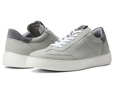 ECCO Street Tray Tennis Sneaker - Men's Shoes : Concrete/Titanium : Go anywhere with ease and comfort wearing these ECCO Street Tray Tennis Sneakers. Leather upper. Leather and textile lining. Leather insole. ECCO Comfort Fibre System inlay sole helps to keep footwear fresh and dry. PU/TPU sole will keep you balanced and comfortable. Lace-up closure. Synthetic outsole. Imported. Measurements: Weight: 1 lb Product measurements were taken using size EU 43 (US Men's 9-9.5), width D - Medium. Please Comfortable Sports Sneakers With Plain Toe, Gray Low-top Sneakers With Removable Insole, Gray Plain Toe Sneakers With Rubber Sole, Gray Low-top Walking Shoes With Ortholite Insole, Gray Lace-up Walking Shoes With Removable Insole, Comfortable Gray Sneakers With Removable Insole, Gray Walking Sneakers With Rubber Sole, Casual Gray Plain Toe Sneakers, Casual Round Toe Golf Shoes For Light Sports