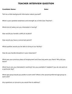 an interview question for a teacher