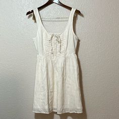 Nwt American Eagle Mini Dress Smock Back In White Size S 16.5” Pit To Pit Lined Casual Off White Cotton Mini Dress, American Eagle Dress, Current Styles, Smock Dress, White Color, Smocking, American Eagle Outfitters, American Eagle, Color White