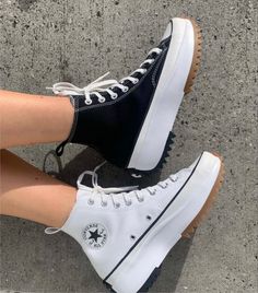 Converse Collection, Korean Shoes, Nike Air Force 1 Custom, Converse Run Star Hike, Converse Run, Trendy Shoes Sneakers, White Nike Shoes, Run Star Hike, Converse Run Star