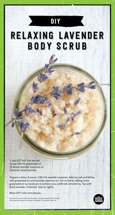 Epsom Salt Scrub Recipe, Scrub Ideas, Epsom Salt Scrub, Salt Scrub Recipe, Diy Body Scrub Recipes, Lavender Sugar Scrub, Săpunuri Handmade