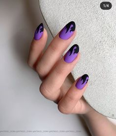 Disney Acrylic Nails, Nail Designs Ideas, Mens Nails, Short Almond Nails, Purple Nail Designs, Grunge Nails, Purple Nail