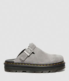 Dr. Martens ZebZag Suede Mule - Grey US 6, Women's Ultimategrey Suede slip-on shoe Adjustable ankle strap AirWair™ cushioned footbed. Due to the nature of leather/suede, small variances of color in the skin may occur, this is in no way considered a defect. These are inherent characteristics of leather/suede and will enhance the individual look of your garment.. Leather Upper. Textile/Manmade Sock. Manmade Outsole. Apparel & Accessories > Shoes Grey Doc Martens, Doc Martens Slip On, Doc Martens Clogs, Martens Zebzag, Teacher Shoes, Pretty Shoes Sneakers, Fresh Shoes, Suede Mules, Dior Shoes