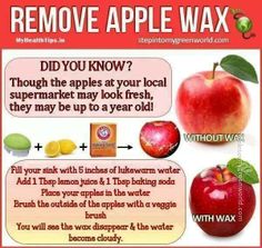 an advertisement for apple wax with instructions on how to remove the wax and use it