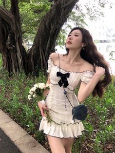 Advbridge Summer Woman Short Sleeve Y2k Mini Dress Party Slim Sweet Bow Dress Casual Outwear One Piece Dress Korean Fashion Chic Suggestion: Choose the size according to your weight. Size S - Weight: 40 kg - 45 kg Size M - Weight: 47.5 kg - 52.5 kg Size L - Weight: 55 kg - 60 kg Size XL - Weight: 60 kg - 62.5 kg Size Information Size S Bust:80cm Waist:64cm Shoulder:32cm Length:75cm Sleeve:17cm Size M Bust:84cm Waist:68cm Shoulder:33cm Length:76cm Sleeve:18cm Size L Bust:86cm Waist:70cm Shoulder: Y2k Mini Dress, Korean Fashion Chic, Korean Fashion Summer, Casual Outwear, Dress Korean, Off Shoulder Fashion, Bow Dress, Birthday Party Dress, Korean Dress