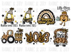 happy new year clipart set