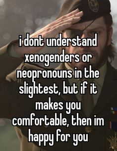 a man in uniform saluting to someone with the caption i don't understand that