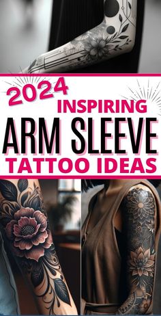 the arm sleeve tattoo idea is shown with text overlay that reads, 20 amazing arm sleeve