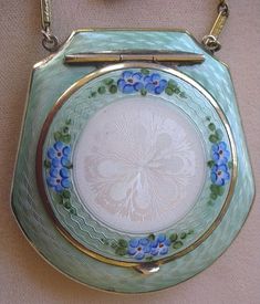 Exceptional Deco Compact by FM Co. Guilloche Enamel Both Sides from allthatglitters1020 on Ruby Lane Soft Face, Deco Blue, Bald Head