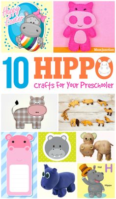 the top ten hippo crafts for your preschooler is featured in this postcard