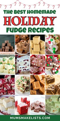 Discover must-try Christmas fudge recipes that are as festive as they are delicious! With holiday flavors like peppermint fudge and white chocolate fudge, these treats are sure to be a hit. Add them to your holiday dessert table, share with friends, or enjoy as a cozy treat at home this Christmas. Christmas Candy Easy Recipes, December Dessert Ideas, Christmas Cookie Fudge, Easy Xmas Candy Recipes Homemade Fudge Christmas, Christmas Desserts To Give As Gifts, White Chocolate Fudge Recipes Easy, Easy Large Batch Christmas Treats, Easy Finger Food Desserts Sweets, Christmas Desserts Fudge, Holiday Fudge Recipes Easy, Best Christmas Fudge Recipes, Fudge For Christmas