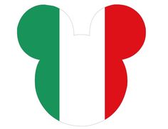 mickey mouse head with the italian flag on it